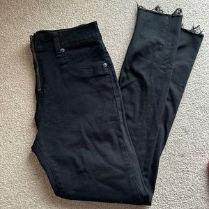 Carmar Black High Waisted Jeans Distressed Ankle Size 26